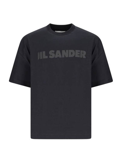 Logo Print Short Sleeve T-Shirt Black - JIL SANDER - BALAAN 2