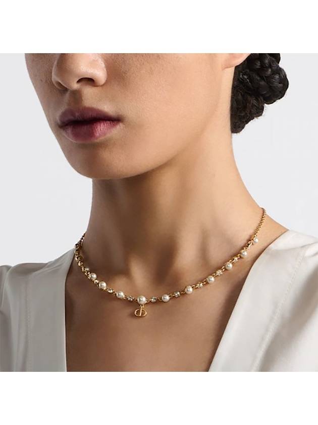 Petit CD Treasure Resin Pearl Necklace Gold - DIOR - BALAAN 4