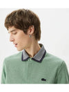 Regular Fit Striped Cotton Polo Shirt Green - LACOSTE - BALAAN 5