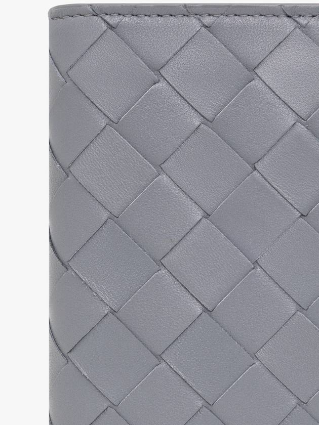 Women's Intrecciato Leather Medium Wallet Gray - BOTTEGA VENETA - BALAAN 6