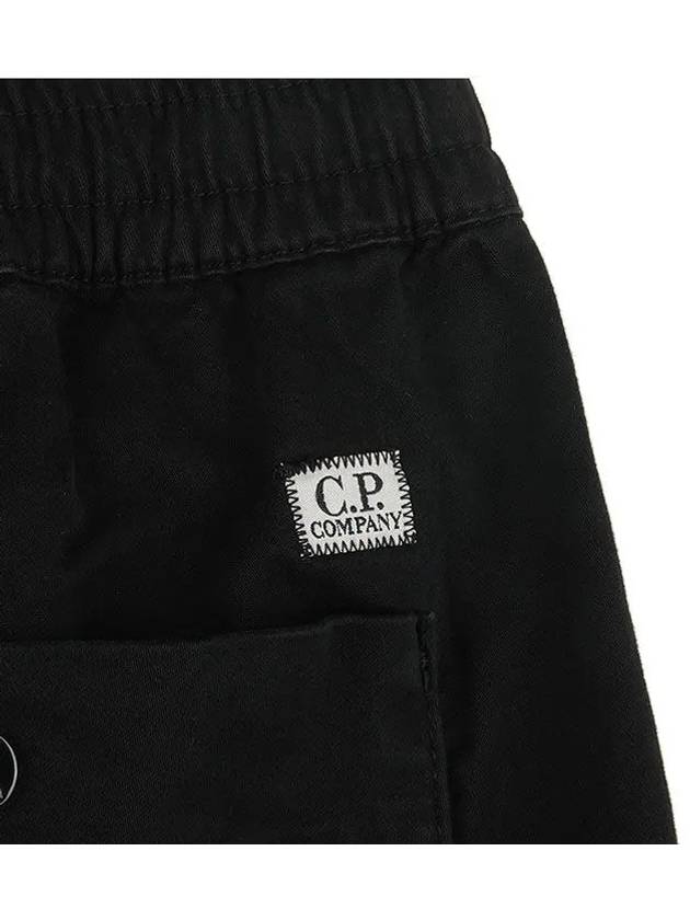 Logo Patch Tapered Straight Pants Black - CP COMPANY - BALAAN 6