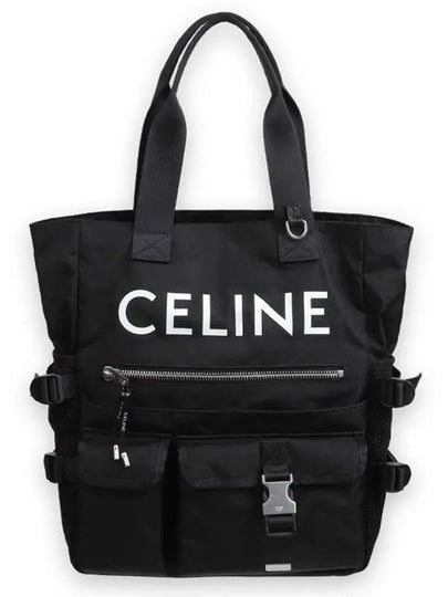 Nylon Logo Print Tote Bag Black - CELINE - BALAAN 2