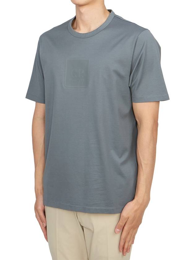 Metropolis Series Mercerized Jersey Logo Badge Short Sleeve T-Shirt Grey - CP COMPANY - BALAAN 3