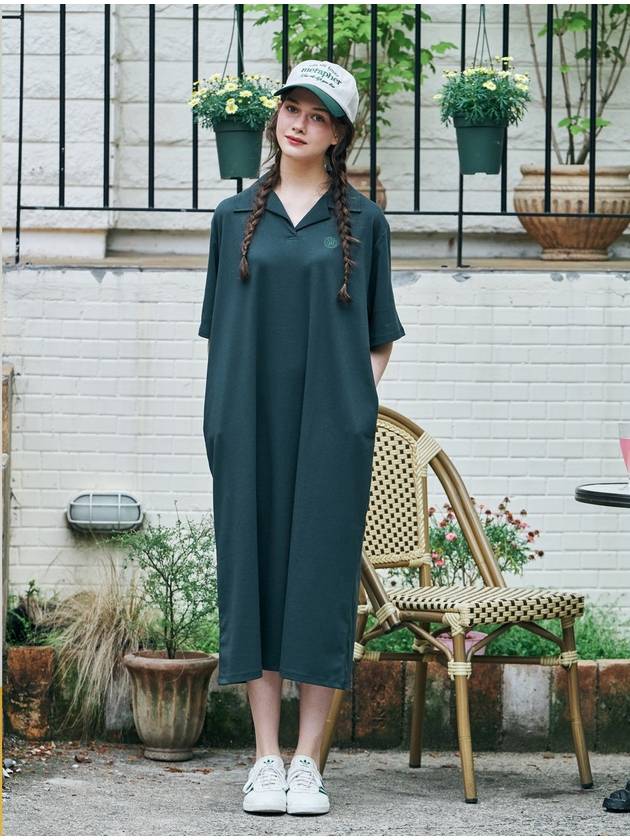 MET Natural Collar Long Dress Green - METAPHER - BALAAN 4