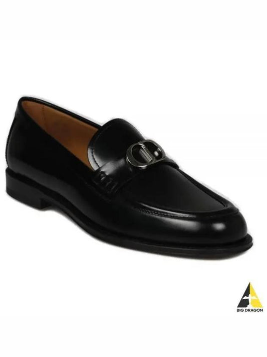 Granville CD Logo Leather Loafers Black Polished - DIOR - BALAAN 2