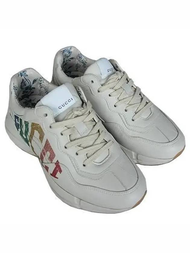 524990 Glitter logo printing rhyton sneakers No 225 - GUCCI - BALAAN 1