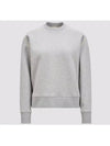 8G00034 89AEZ 986 Logo Patch Blend Light Gray Sweatshirt - MONCLER - BALAAN 1