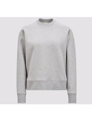 8G00034 89AEZ 986 Logo Patch Blend Light Gray Sweatshirt - MONCLER - BALAAN 1