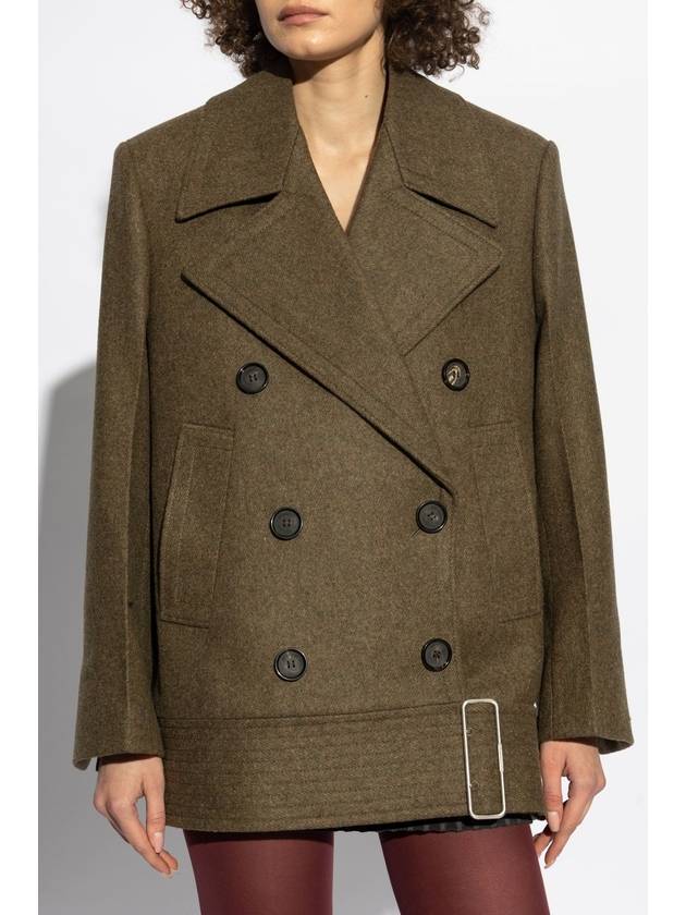 FERRAGAMO Wool Coat, Women's, Green - SALVATORE FERRAGAMO - BALAAN 3