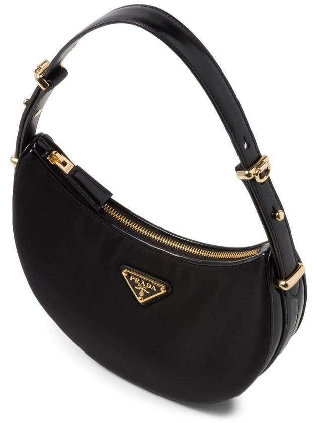 Arque Re-Nylon Leather Shoulder Bag Black - PRADA - BALAAN 4