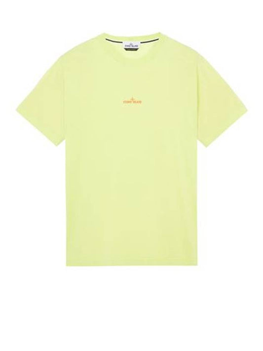 Tricromia Three Print Cotton Jersey T-Shirt Yellow - STONE ISLAND - BALAAN 1