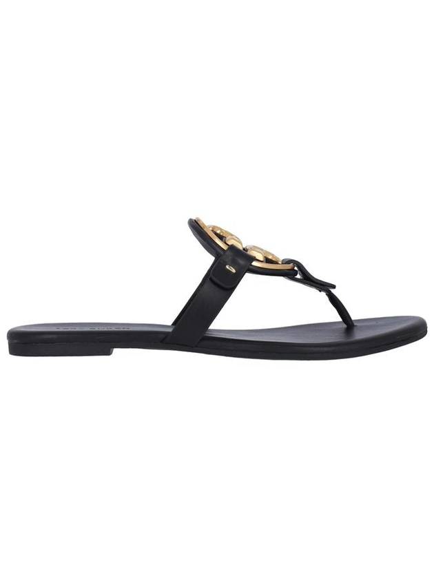 Women's Metal Miller Soft Flip Flops Black - TORY BURCH - BALAAN 2