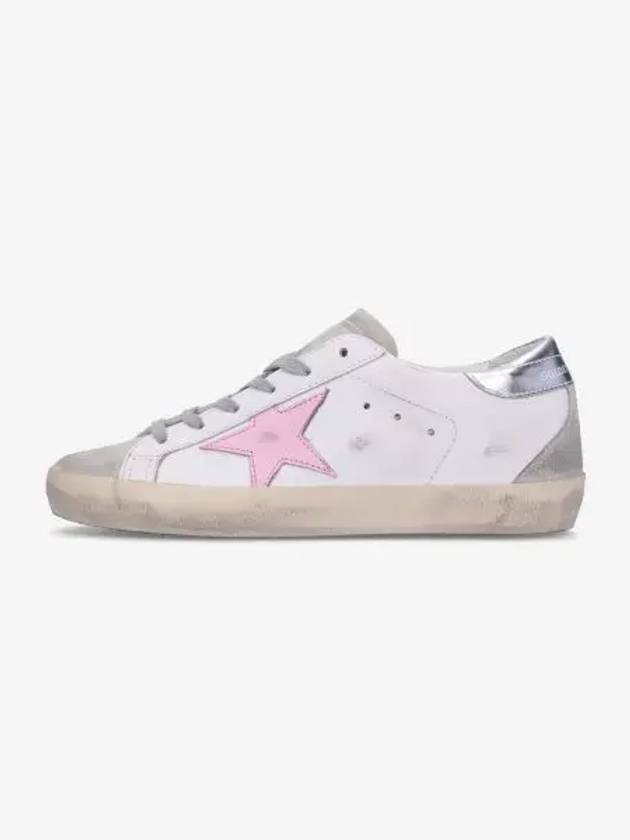 Women's Superstar Silver Heel Tab Pink Star Low Top Sneakers White - GOLDEN GOOSE - BALAAN 2