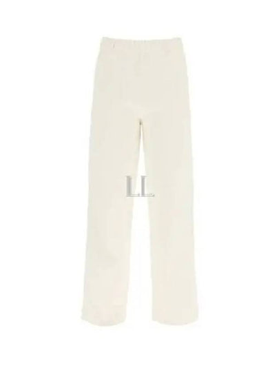 Isoli Cotton Blend Track Pants Ivory - GANNI - BALAAN 2