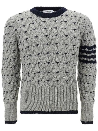 4 Bar Cable Knit Top Grey - THOM BROWNE - BALAAN 2