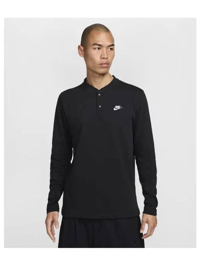 Club Long Sleeve Henry M Black White FZ6631 010 - NIKE - BALAAN 2