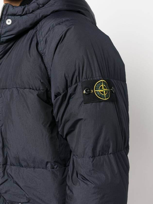 Garment Dyed Crinkle Reps Recycled Nylon Hoodie Padding Navy - STONE ISLAND - BALAAN 7