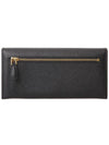 Saffiano Triangular Logo Flap Long Wallet Black - PRADA - BALAAN 4