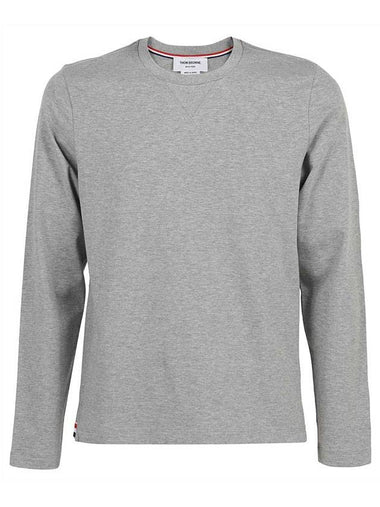 Men's Three Stripes Tab Cotton Long Sleeve T-Shirt Grey - THOM BROWNE - BALAAN 1