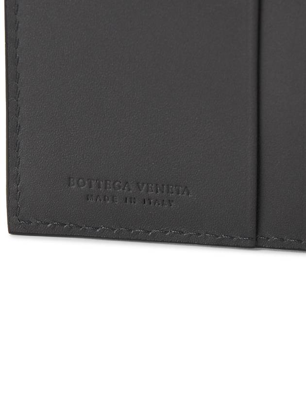 Intrecciato Leather Half Wallet Dark Grey - BOTTEGA VENETA - BALAAN 6