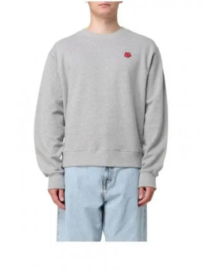 Boke Flower Embroidery Crew Neck Cotton Sweatshirt Grey - KENZO - BALAAN 2