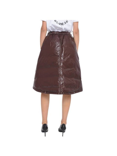 Down Midi Padding A-Line Skirt Brown - JIL SANDER - BALAAN 1