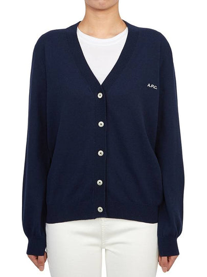 Bella Logo Embroidery Cardigan Dark Navy Blue - A.P.C. - BALAAN 2