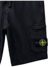 Fleece Bermuda Shorts Black - STONE ISLAND - BALAAN 4