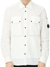 Wappen Patch Nylon Long Sleeve Shirt White - CP COMPANY - BALAAN 2