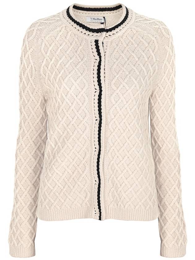 Beige Barbiera Wool Cashmere Cardigan BAVIERA 008 00329 - MAX MARA - BALAAN 1