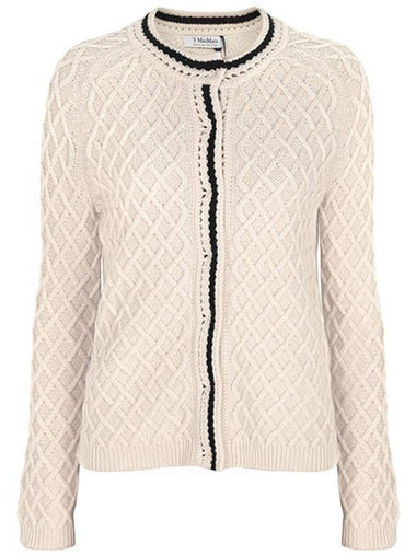 Beige Barbiera Wool Cashmere Cardigan BAVIERA 008 00329 - MAX MARA - BALAAN 1