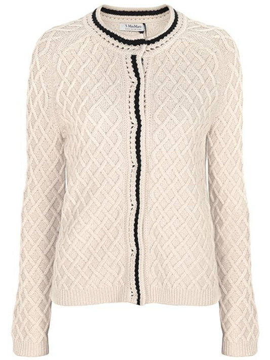 Beige Barbiera Wool Cashmere Cardigan BAVIERA 008 00329 - MAX MARA - BALAAN 1