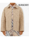 Kids Corduroy Collar Diamond Quilted Jacket Beige - BURBERRY - BALAAN 9