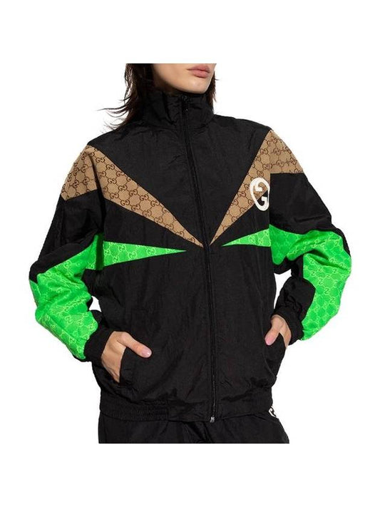 Nylon Zipper Windbreaker Jacket Black - GUCCI - BALAAN 1