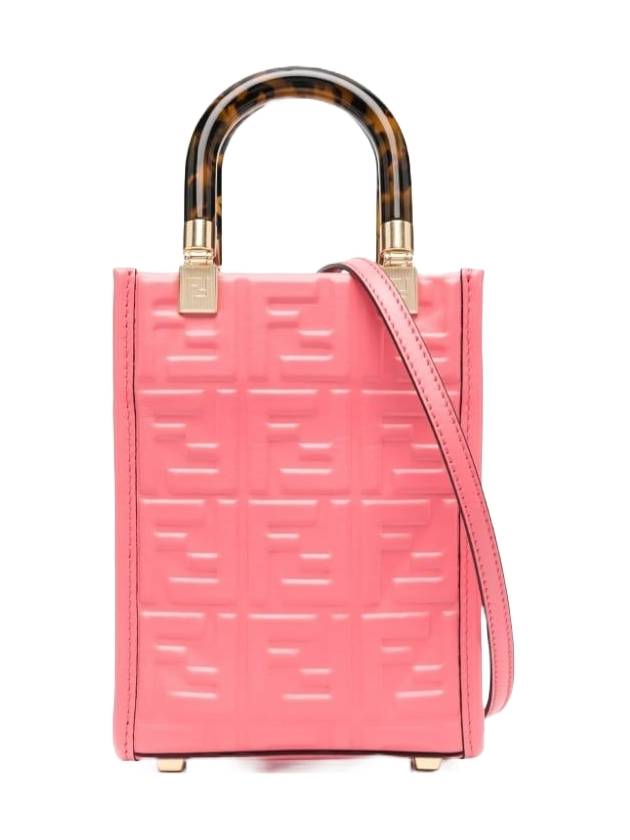 Sunshine FF Motif Mini Leather Tote Bag Pink - FENDI - 1