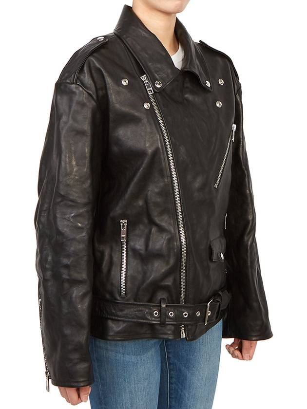 Leather Biker Jacket Black - GUCCI - BALAAN 5