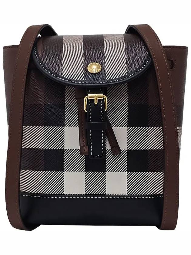 Check Mini Backpack Dark Brown - BURBERRY - BALAAN 2