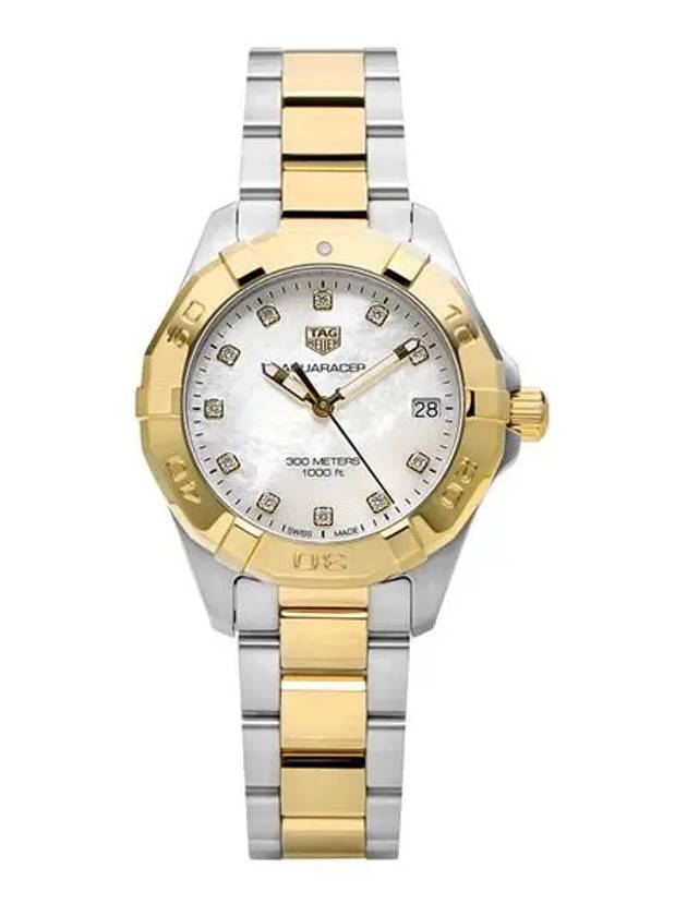 Women's Aquaracer Quartz Steel Metal Watch Gold White - TAG HEUER - BALAAN 3