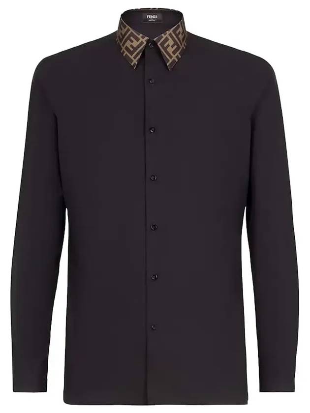 Logo FS0751 A4S6 F0QA1 Men s Poplin Shirt Regular Fit - FENDI - BALAAN 3