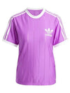 3 Pinstripe Loose Fit Short Sleeved T-Shirt Purple - ADIDAS - BALAAN 1