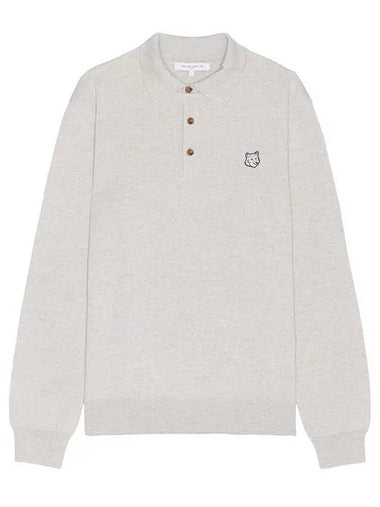 Maison Kitsune Bold Foxhead Polo Knit Gray MM00211KT1036 H120 - MONCLER - BALAAN 1