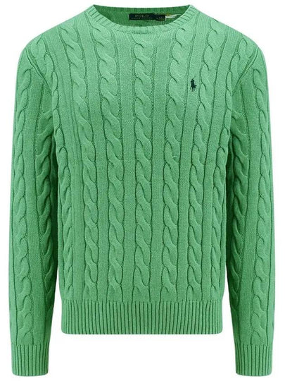 Embroidery Logo Cable Knit Top Green - POLO RALPH LAUREN - BALAAN 2