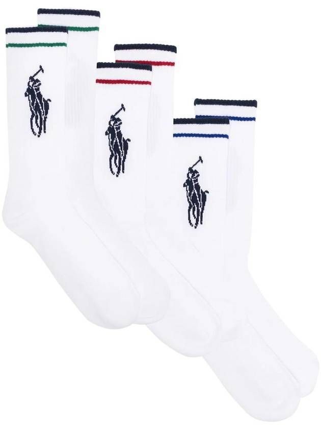 Logo embroidery socks 3 pack set 449723748001 - POLO RALPH LAUREN - BALAAN 1