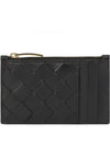 Intreccia 3-stage zipper card wallet black - BOTTEGA VENETA - BALAAN 2