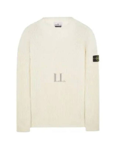 Compass Patch Crew Neck Knit Top White - STONE ISLAND - BALAAN 2