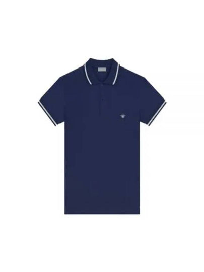 Embroidery Bee Polo Shirt Navy - DIOR - BALAAN 2