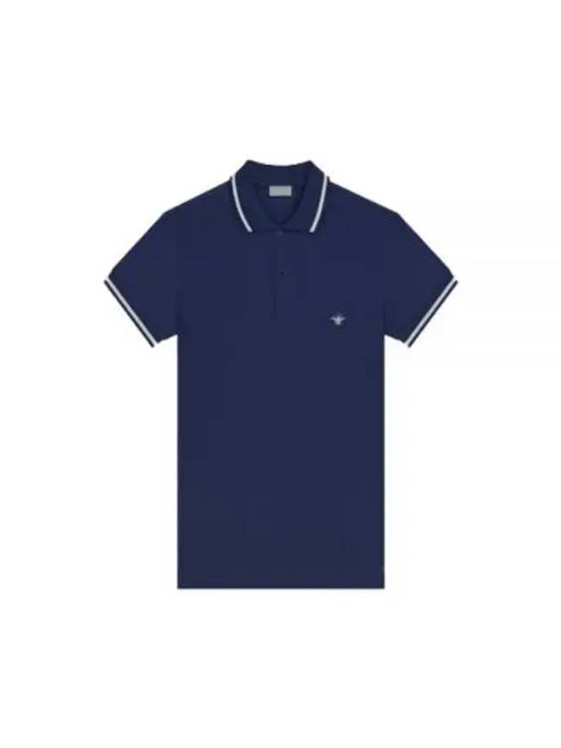 Embroidery Bee Polo Shirt Navy - DIOR - BALAAN 1