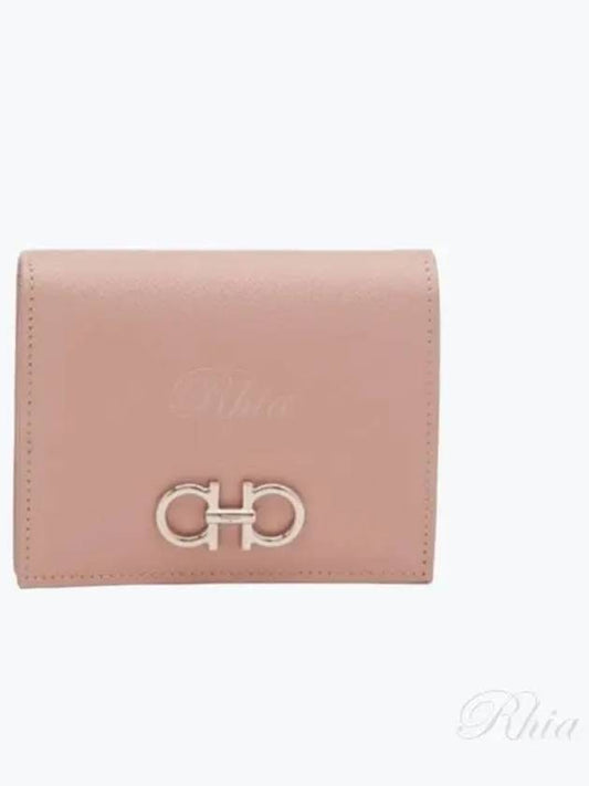 Gancini Compact Half Wallet Pink - SALVATORE FERRAGAMO - BALAAN 2