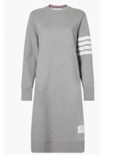 Classic Loopback 4-Bar Sweater Midi Dress Light Grey - THOM BROWNE - BALAAN 2