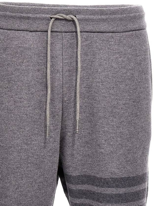 4 Bar Loopback Wool Track Pants Light Grey - THOM BROWNE - BALAAN 4